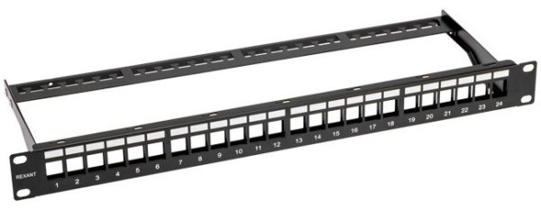 Патч-панель 02-0053 ∙ Панель коммутационная наборная 19", 1U, 24 порта, UTP Rexant PRO