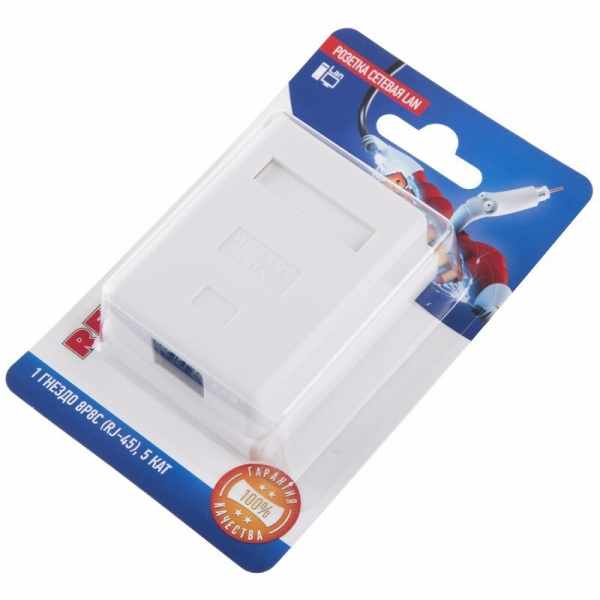 06-0104-B ∙ Розетка сетевая LAN, на стену, (1 гнездо 8Р8С (Rj-45), 5e кат) Rexant ∙ кратно 10 шт