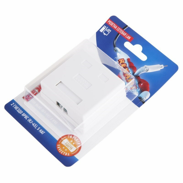 06-0105-C ∙ Розетка сетевая LAN, на стену, (2 гнездо 8Р8С (Rj-45), 5e кат) Rexant ∙ кратно 10 шт