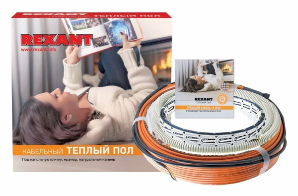 51-0519-3 ∙ Теплый пол REXANT Standard RND-100-1500 (1500Вт/100м/ S обогрева, м2: 9,4-12,5) (двух жильный)