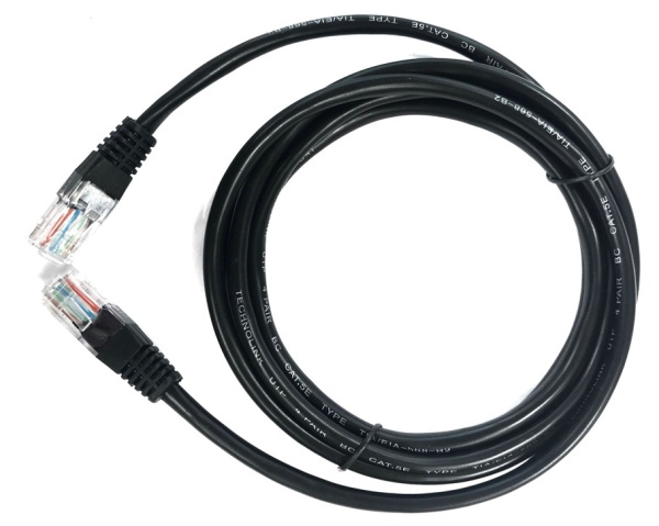 Патч-корд Патч-корд Technolink UTP4 cat 5e, 2,0м, ВС, LSZH, черный, литой коннектор (57004)