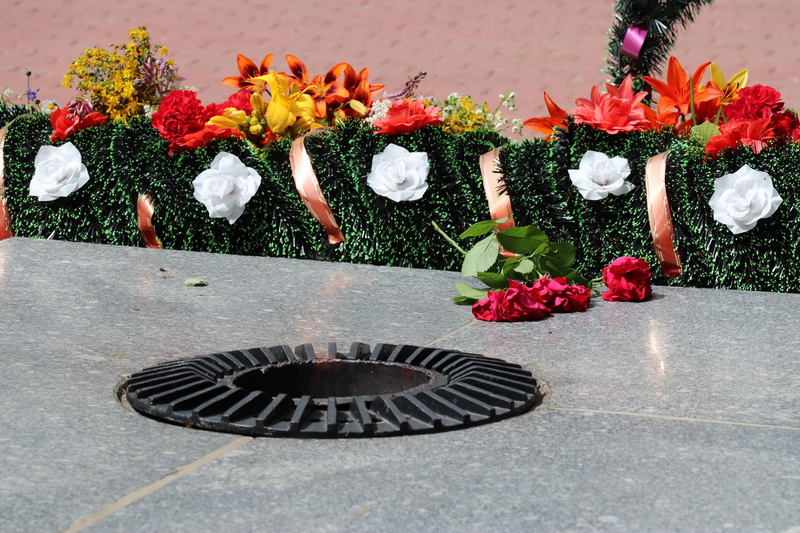 Член Совета Республики Эльвира Сороко и депутат Палаты представителей Национального собрания Александр Сонгин поздравляют новогрудчан с Днем защитников Отечества