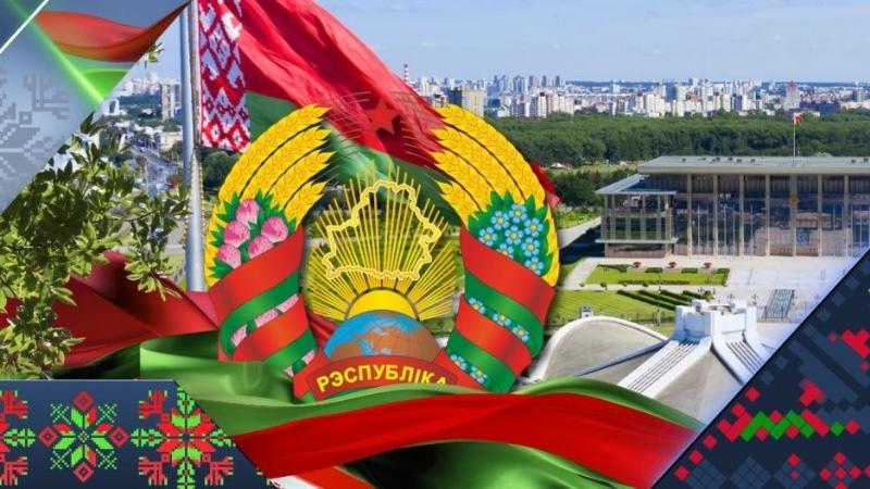 Поздравление депутата Палаты представителей Национального собрания Республики Беларусь А. Сонгина и члена Совета Республики Национального собрания Республики Беларусь И. Жука с Днем Государственного флага, Государственного герба и Государстве 