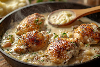 Нежная томленная в сметане курица по-кабардински: рецепт блюда гедлибже