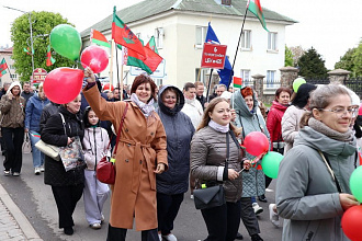Віншаванне дэпутата Палаты прадстаўнікоў Нацыянальнага сходу Рэспублікі Беларусь Аляксандра Сонгіна і члена Савета Рэспублікі  Нацыянальнага сходу Рэспублікі Беларусь Ігара Жука са Святам працы