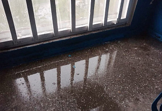 После дождя в подъезде многоэтажки – вода
